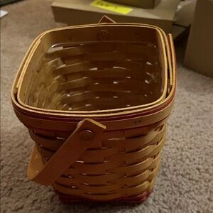 Longaberger Yellow and Red Woven Basket